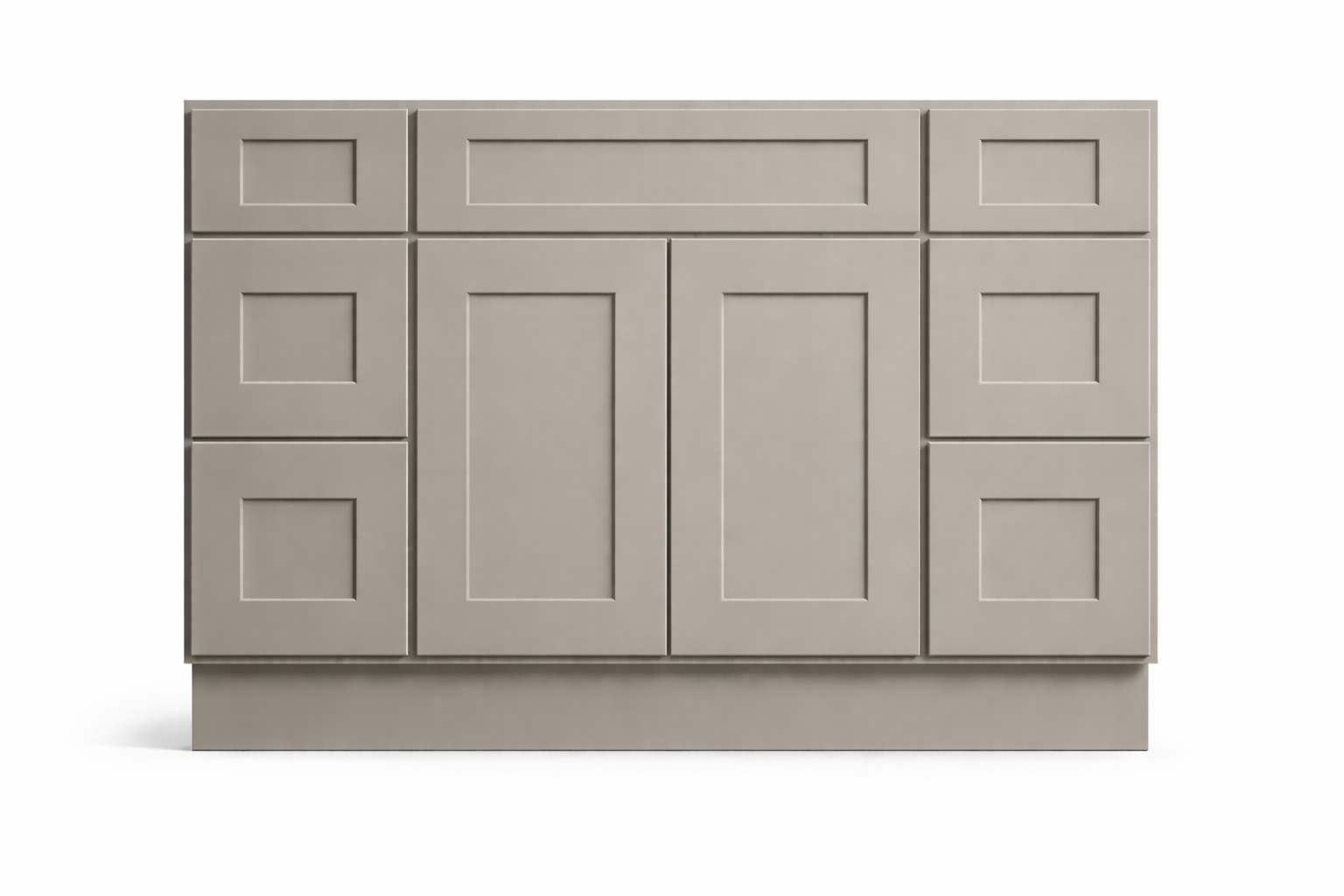 Shaker Style Vanity Combination Six Drawer w/ Butt Doors in SW7030 Anew Gray